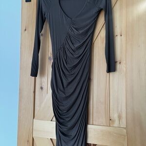 Elegant Black Ruched Dress